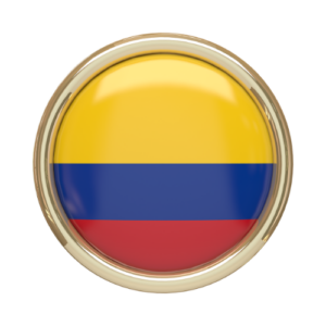 bandera que identifica a Colombia en 3d como pais participante del International Song Festival